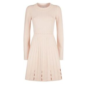 SANDRO Women's Terez Eyelet-detail Knit Mini Dress In Powder Size Small